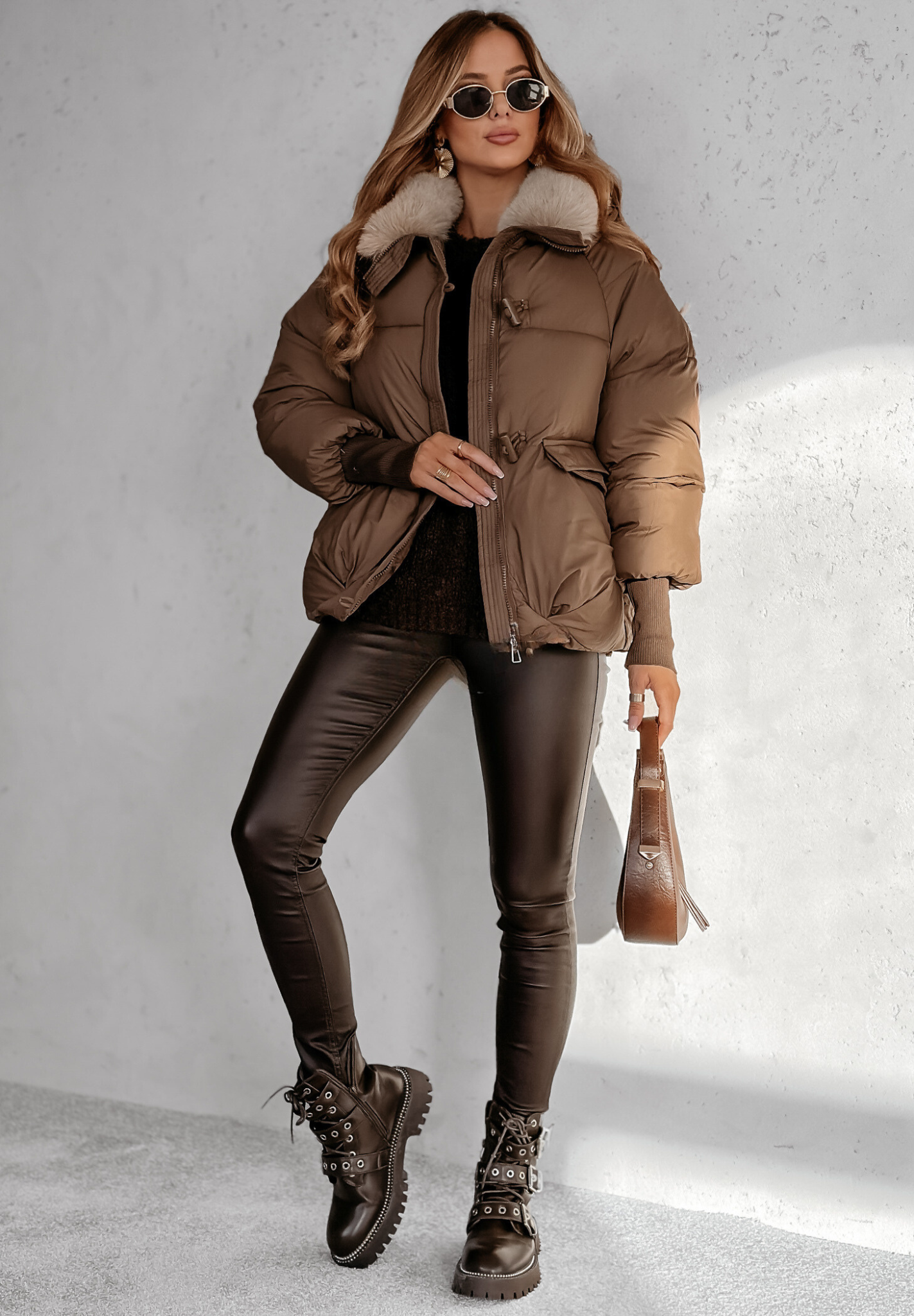 Valérie – Luxe Pufferjas met Vegan Bontkraag