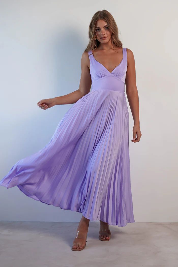 Valentina - Geplooide V-Hals Maxi Jurk