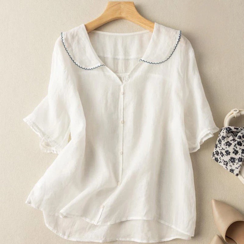 Lichtgewicht Linnen Damesblouse