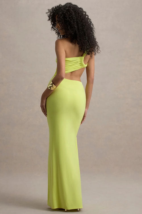Asymmetrische Lange Jurk in Effen Kleur