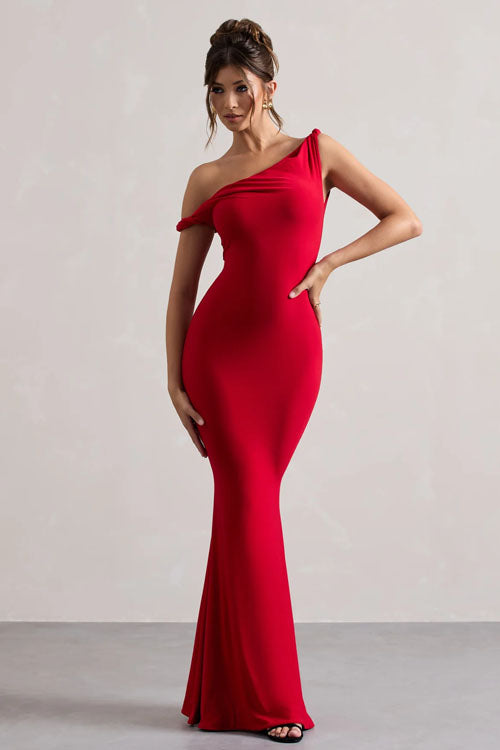Off-Shoulder Slim Fit Jurk