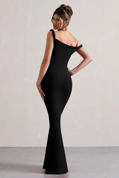 Off-Shoulder Slim Fit Jurk