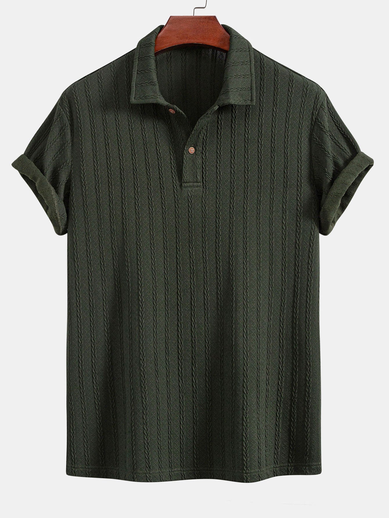 Twist Texture Gebreid Poloshirt