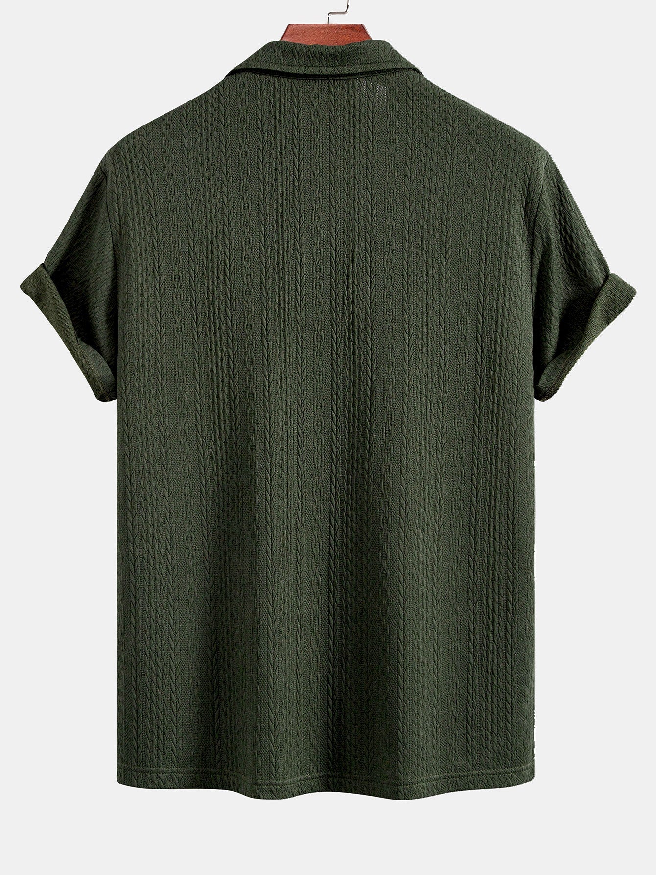 Textured Jacquard Gebreid Poloshirt