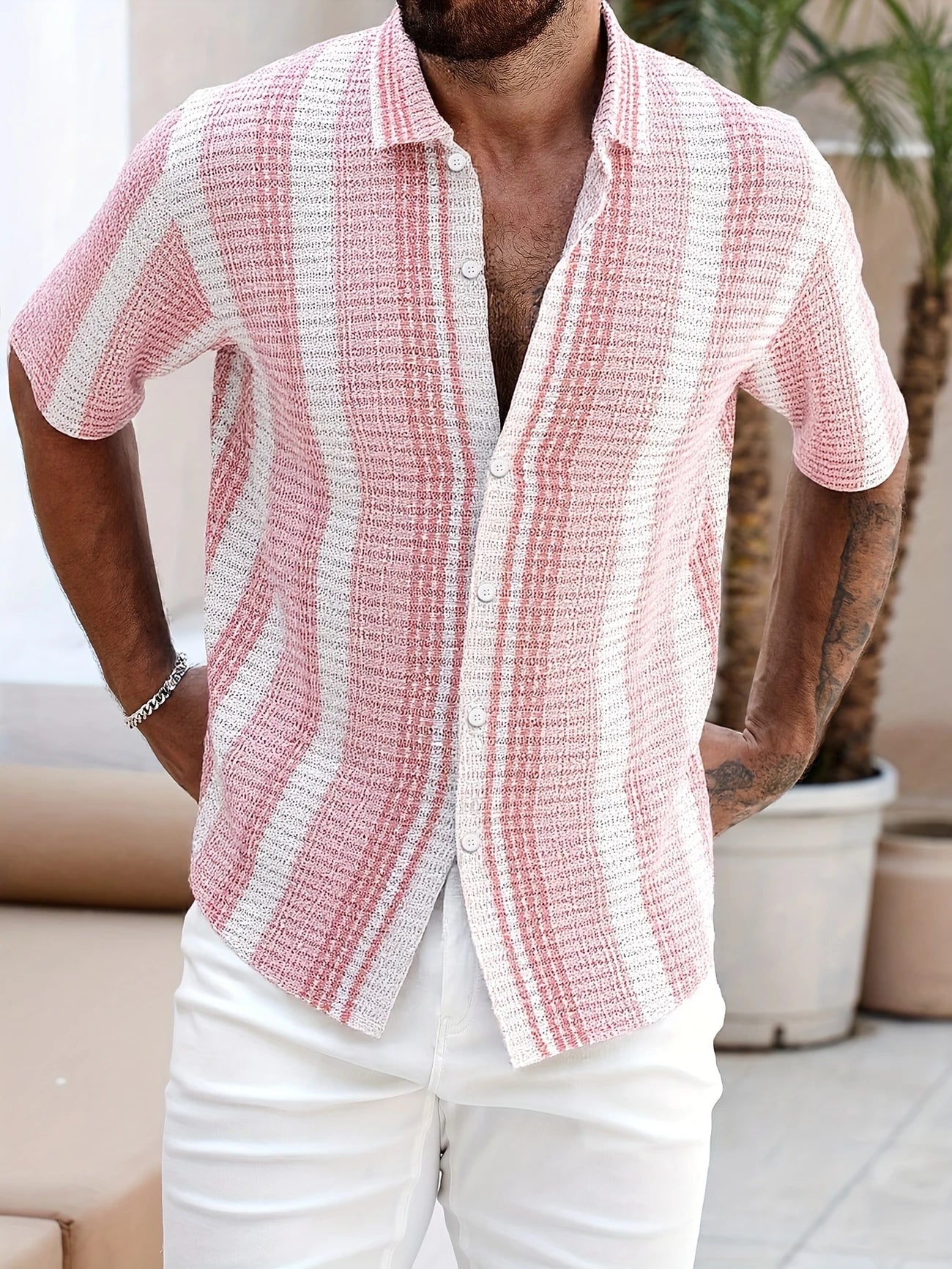 Avram – Casual Gestreept Overhemd met Knoopsluiting