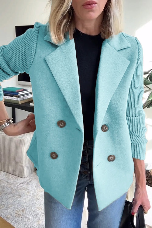 Lenora™ | Elegante Blazer met Gebreide Mouwen