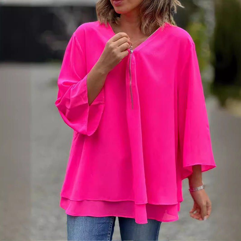Aria | Lichtgewicht Blouse met Rits