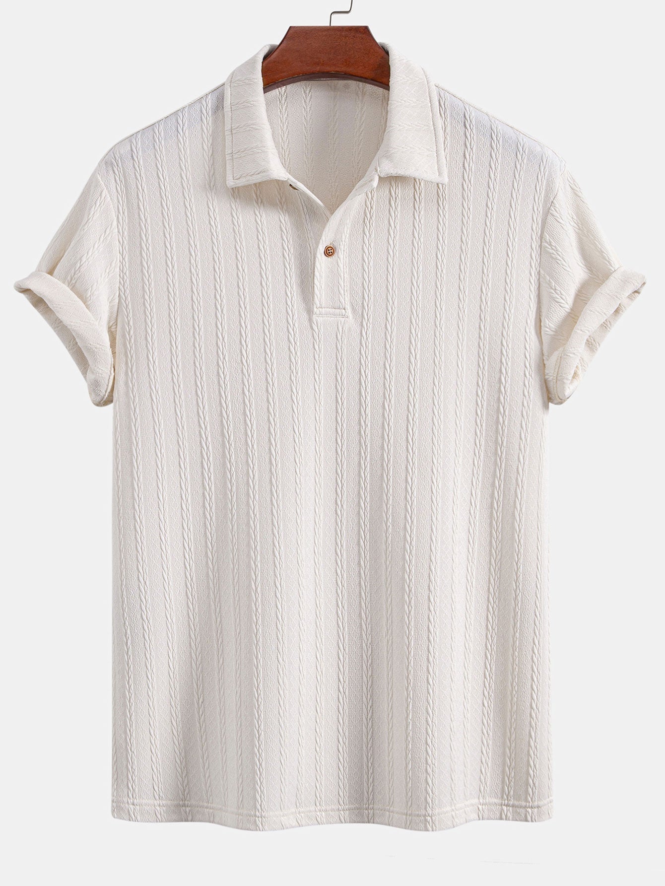 Twist Texture Gebreid Poloshirt