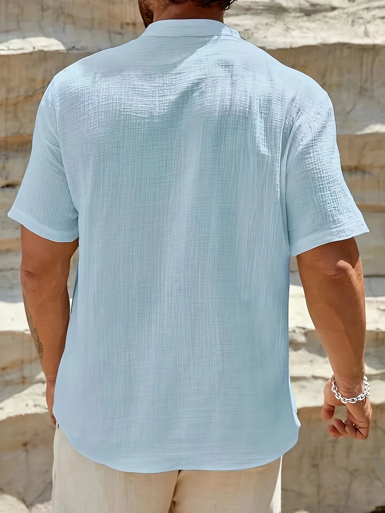 Olivier – Elegante Zomeroverhemd met Opstaande Kraag