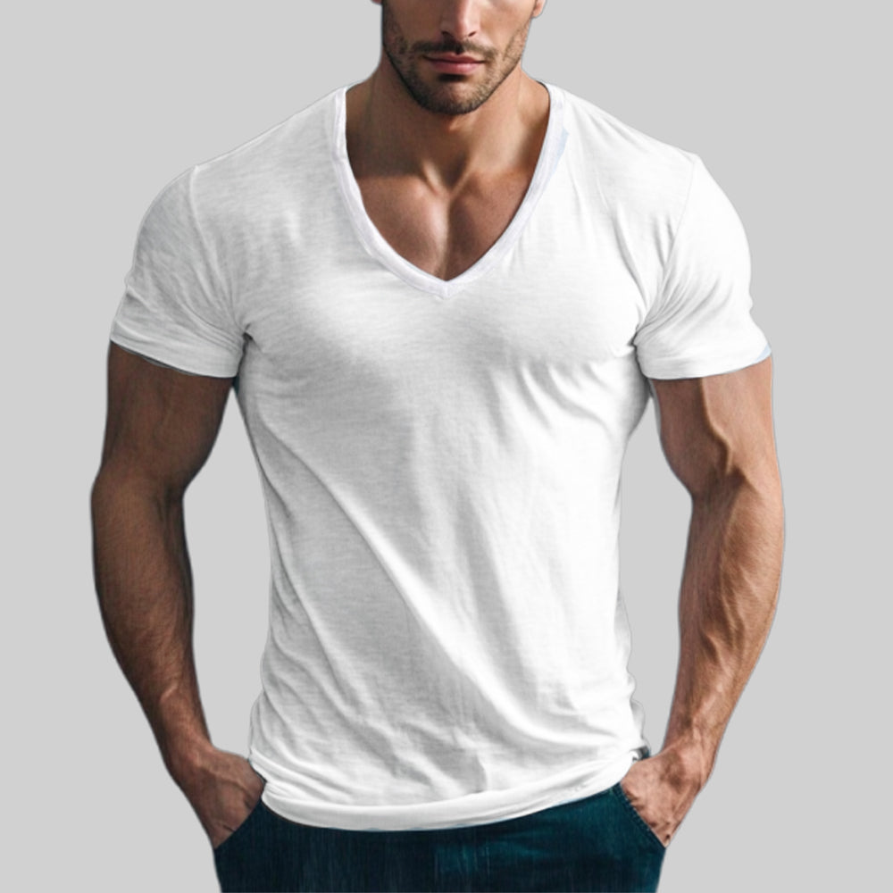 Gambet™ | Katoenen V-Hals T-Shirt