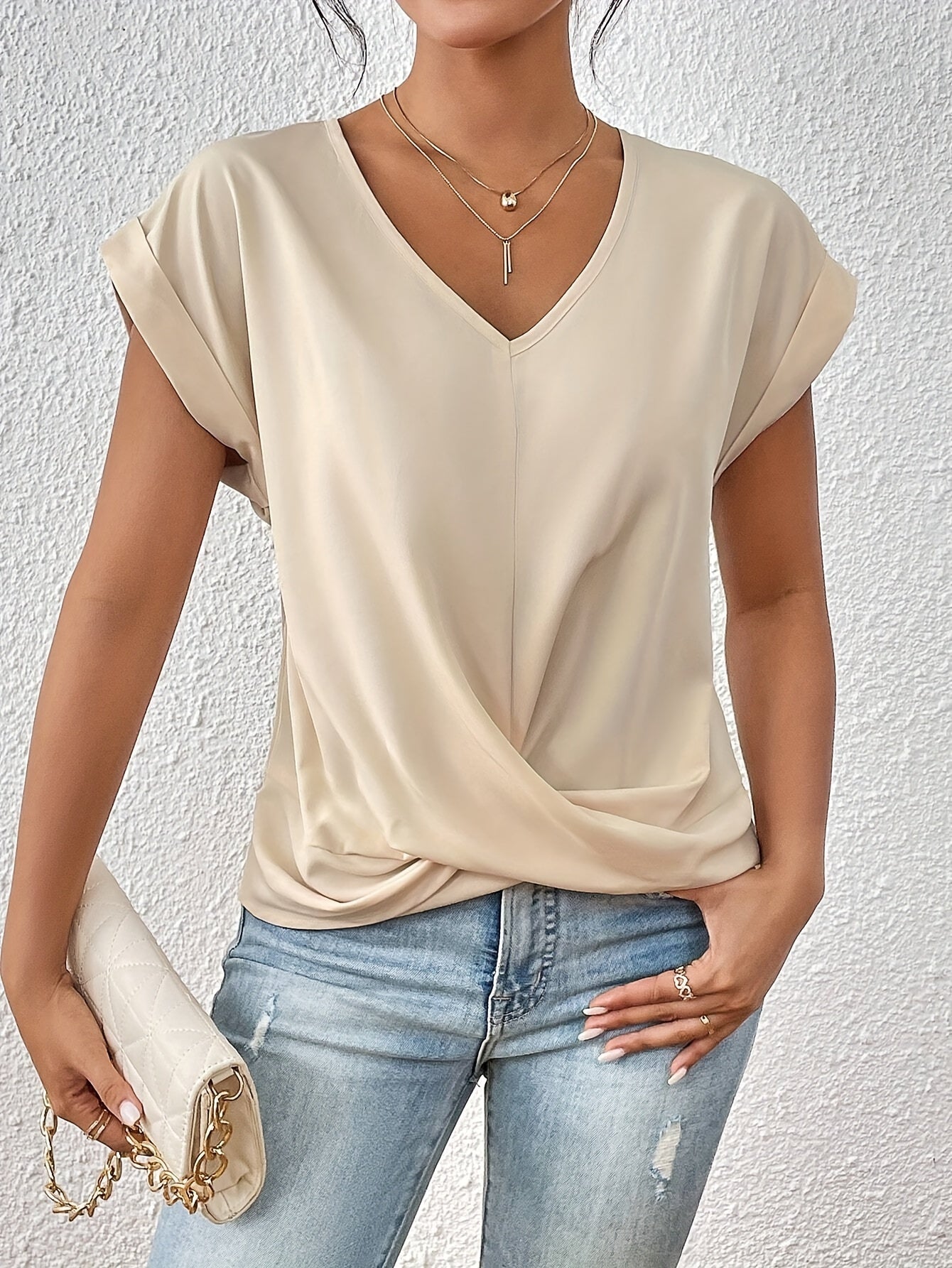 Cleo™ - Casual T-Shirt met Sweetheart-hals