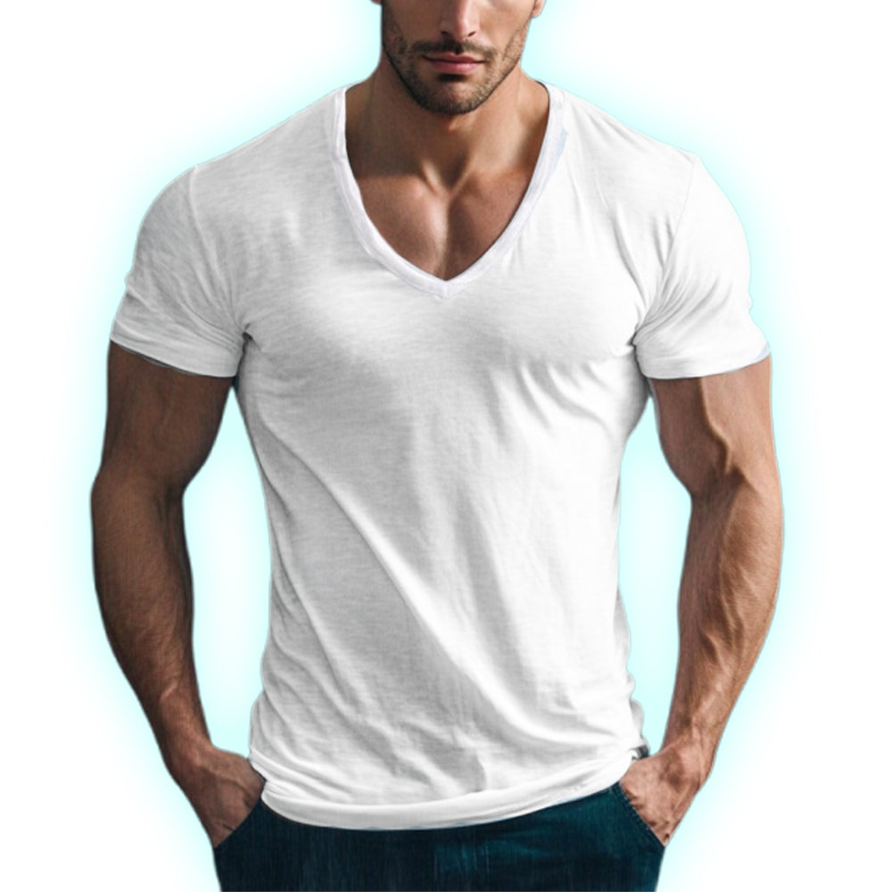 Gambet™ | Katoenen V-Hals T-Shirt