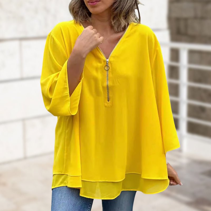 Aria | Lichtgewicht Blouse met Rits