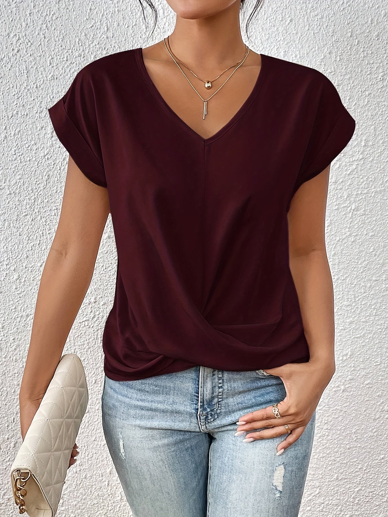 Cleo™ - Casual T-Shirt met Sweetheart-hals