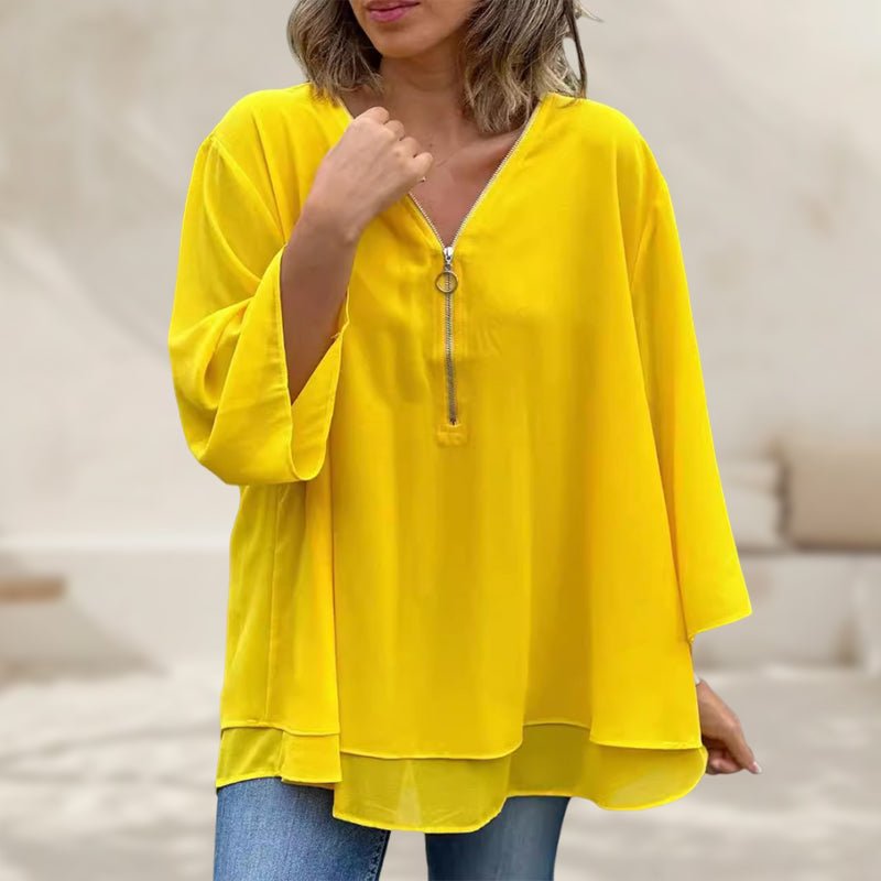 Aria | Lichtgewicht Blouse met Rits