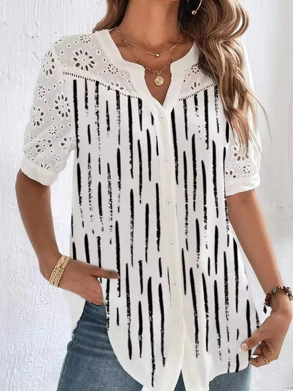 Zoila – Elegante Blouse met Korte Mouwen