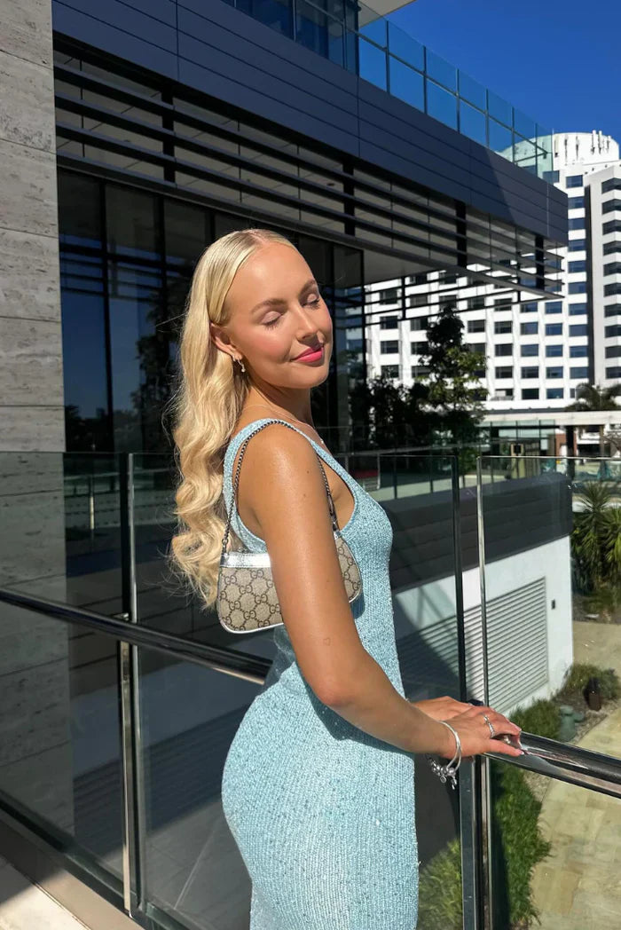Mouwloze Lange Maxi Jurk met Pailletten Detail