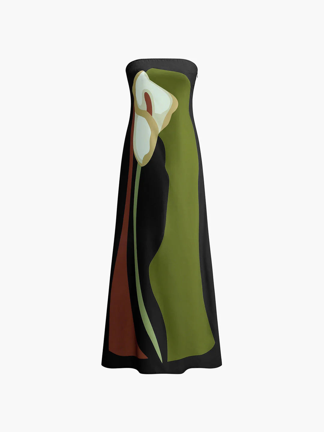 Straploze Maxi Jurk met Kleurenblokken
