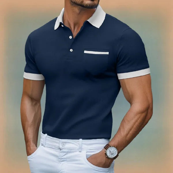 Joris – Slim Fit Polo met Contrasterende Afwerking
