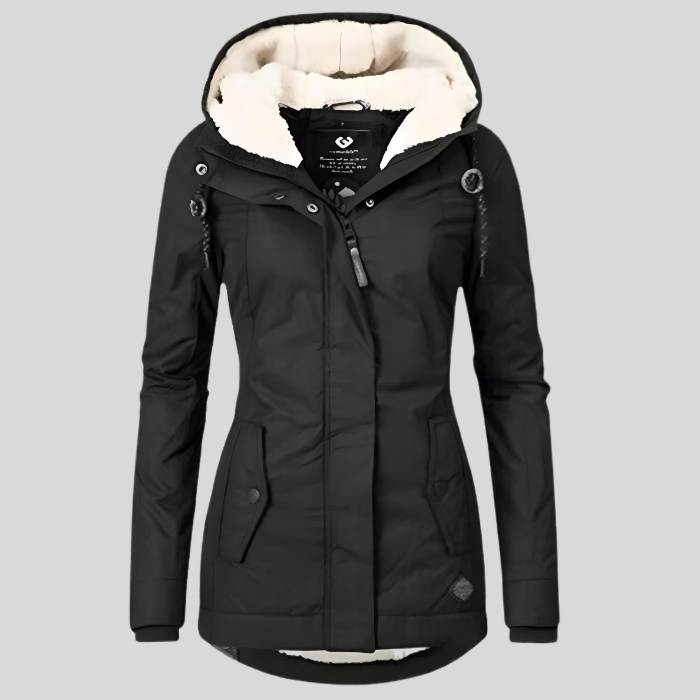 Alienor | Waterdichte Lange Jas met Capuchon en Voering