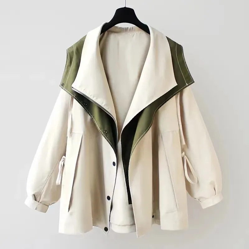 Sanne – Luxe Trenchcoat met Dubbele Kraag
