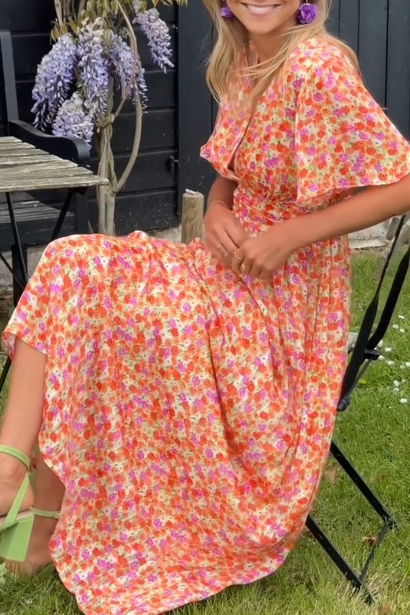 Pauline – Lange bloemenjurk