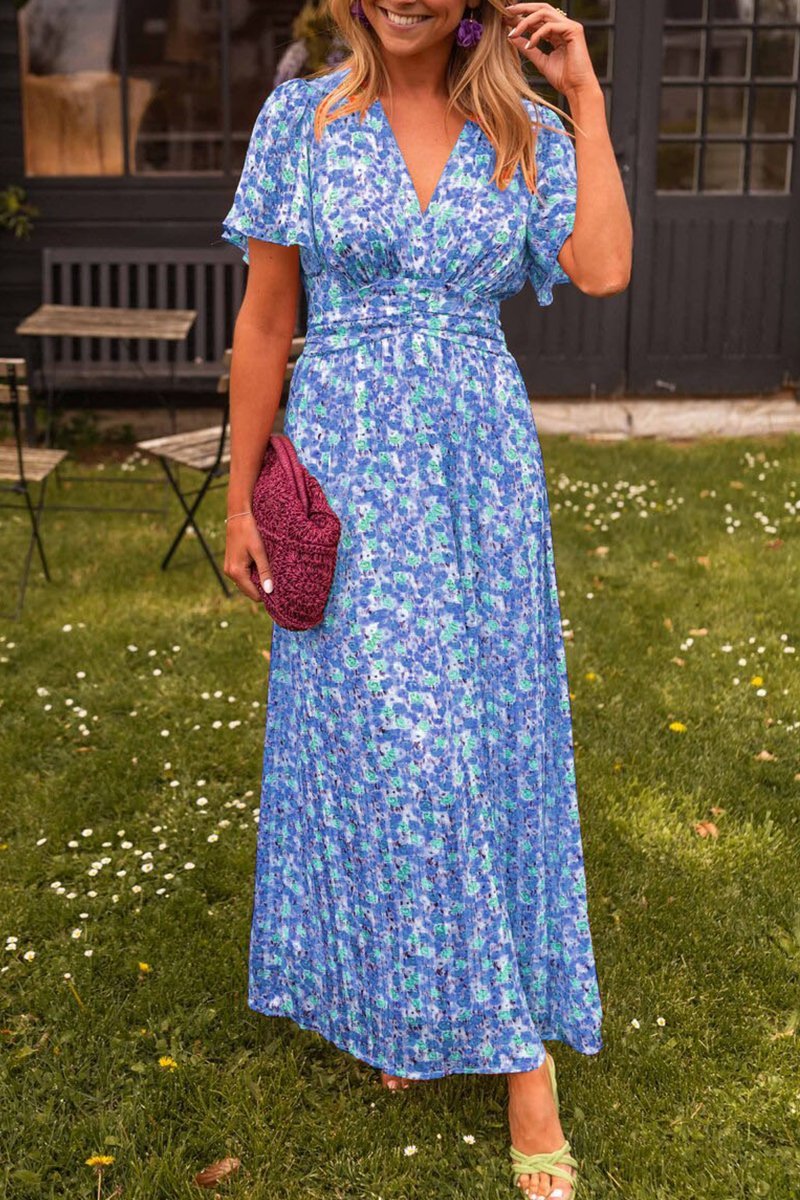 Pauline – Lange bloemenjurk