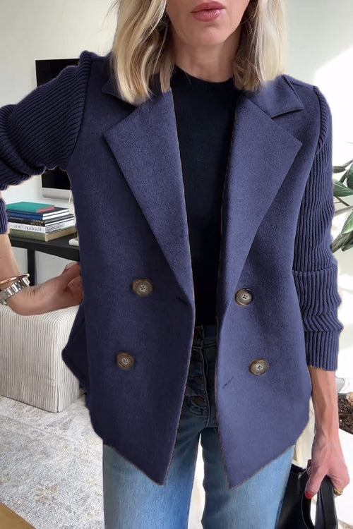 Lenora™ | Elegante Blazer met Gebreide Mouwen