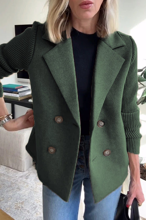 Lenora™ | Elegante Blazer met Gebreide Mouwen