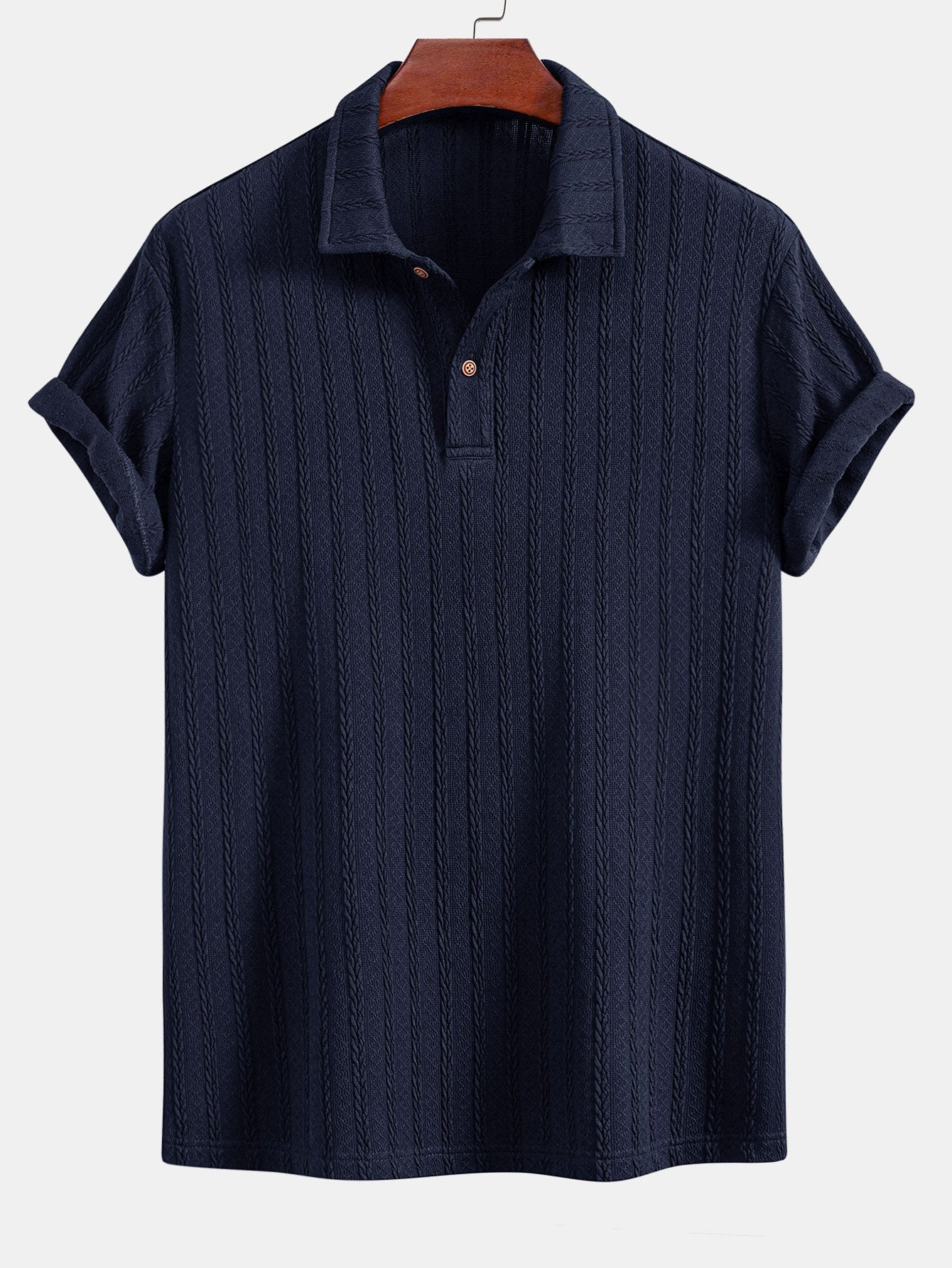 Twist Texture Gebreid Poloshirt