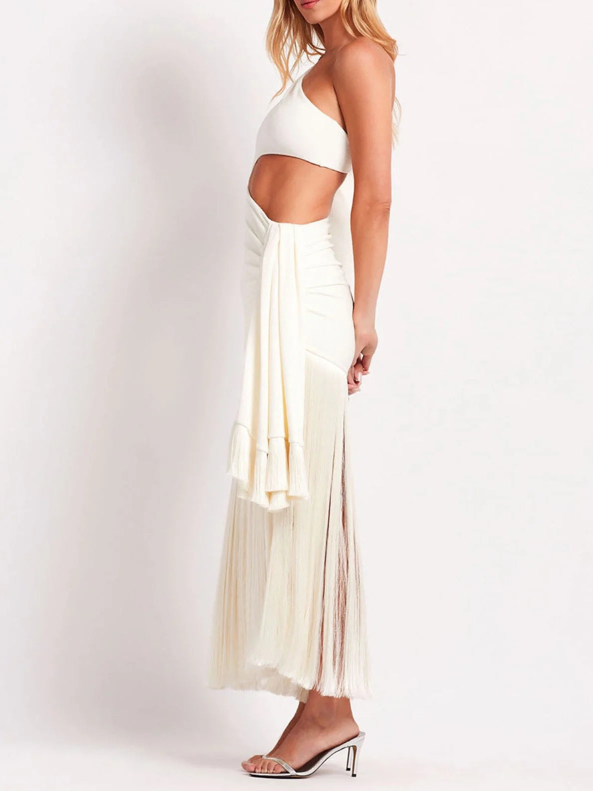 Cut-Out Maxi Jurk met Kwastjes