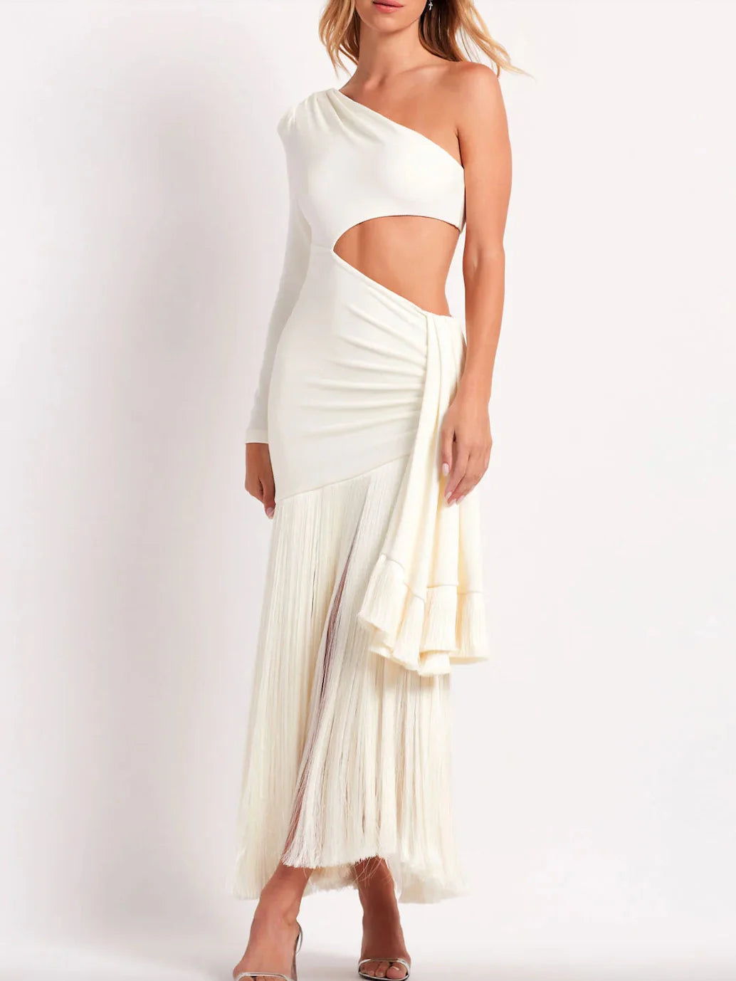 Cut-Out Maxi Jurk met Kwastjes