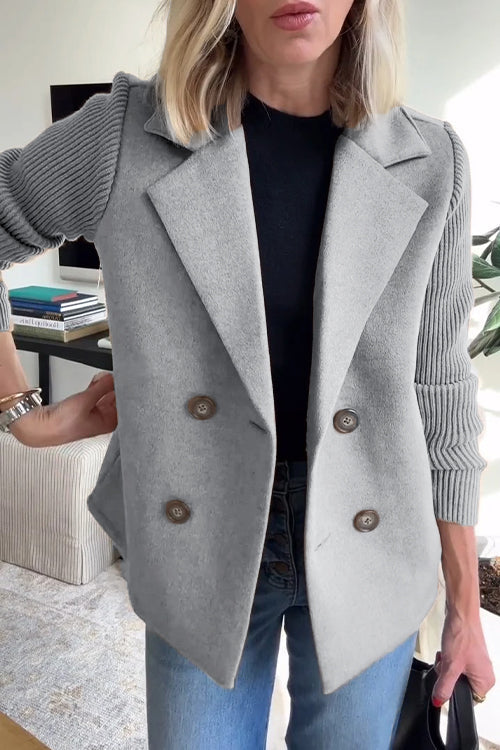 Lenora™ | Elegante Blazer met Gebreide Mouwen