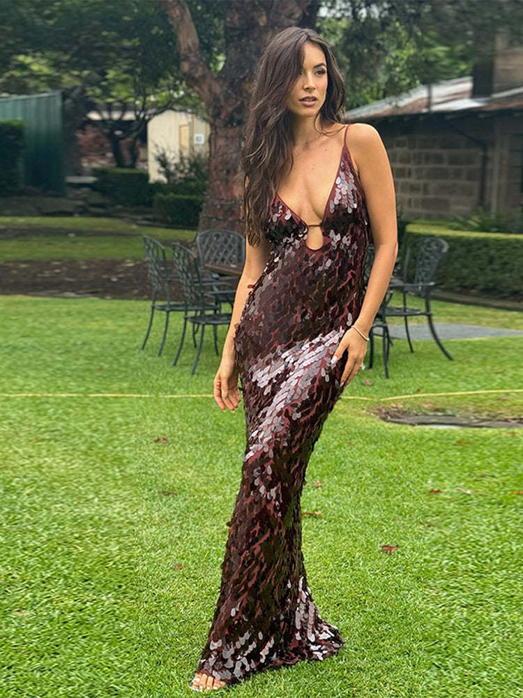 Pailletten Maxi Jurk