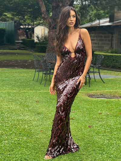 Pailletten Maxi Jurk