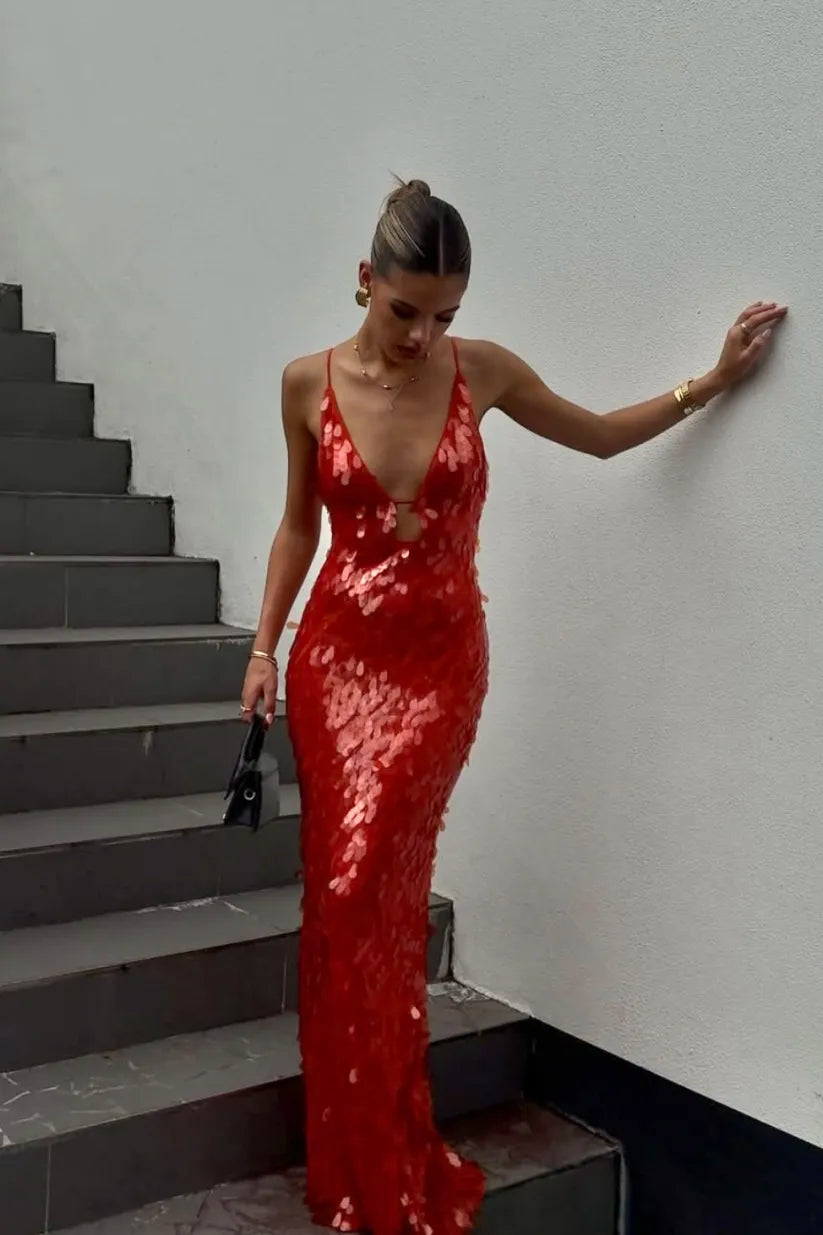 Pailletten Maxi Jurk