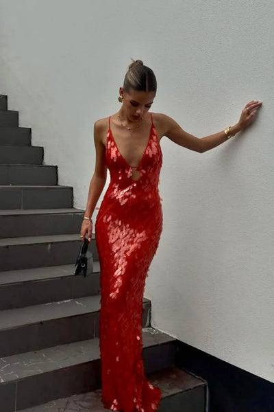 Pailletten Maxi Jurk