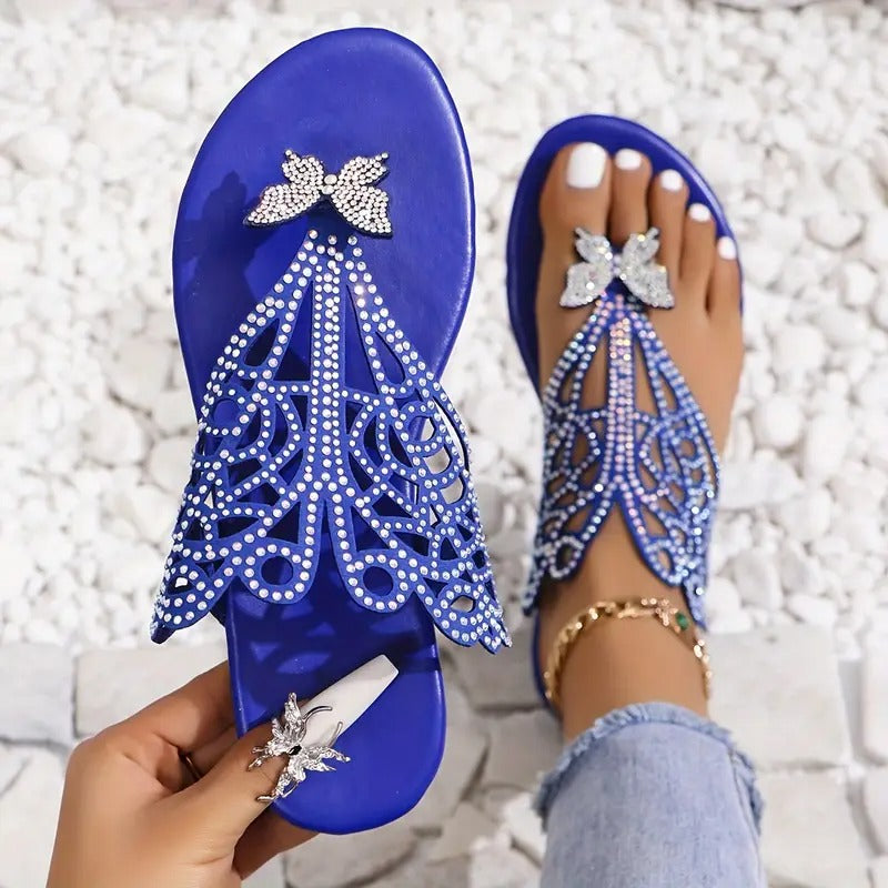 Rosalia – Elegante Leren Sandalen met Vlinderversiering