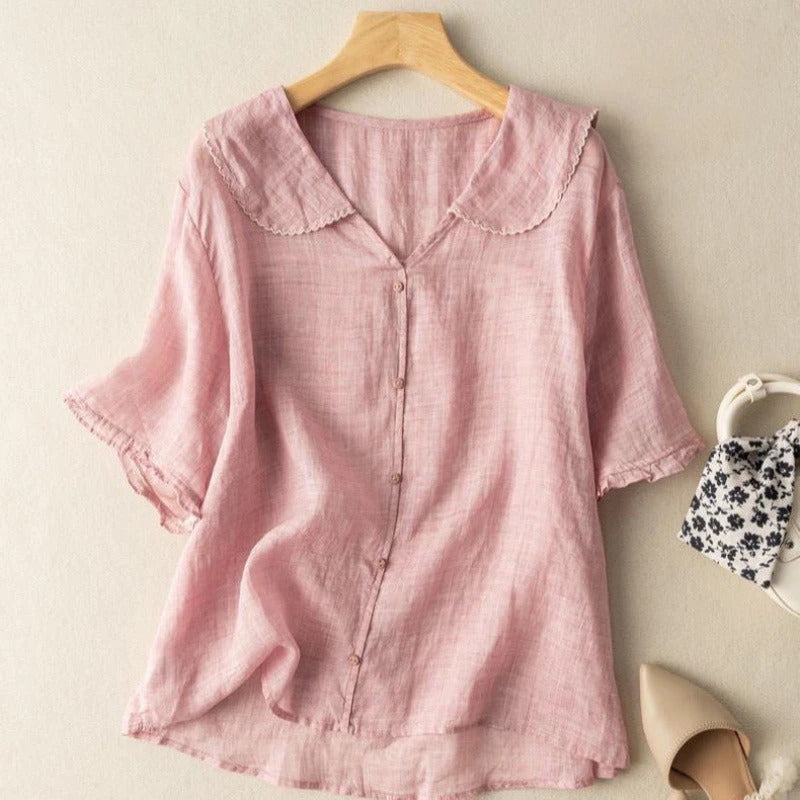 Lichtgewicht Linnen Damesblouse