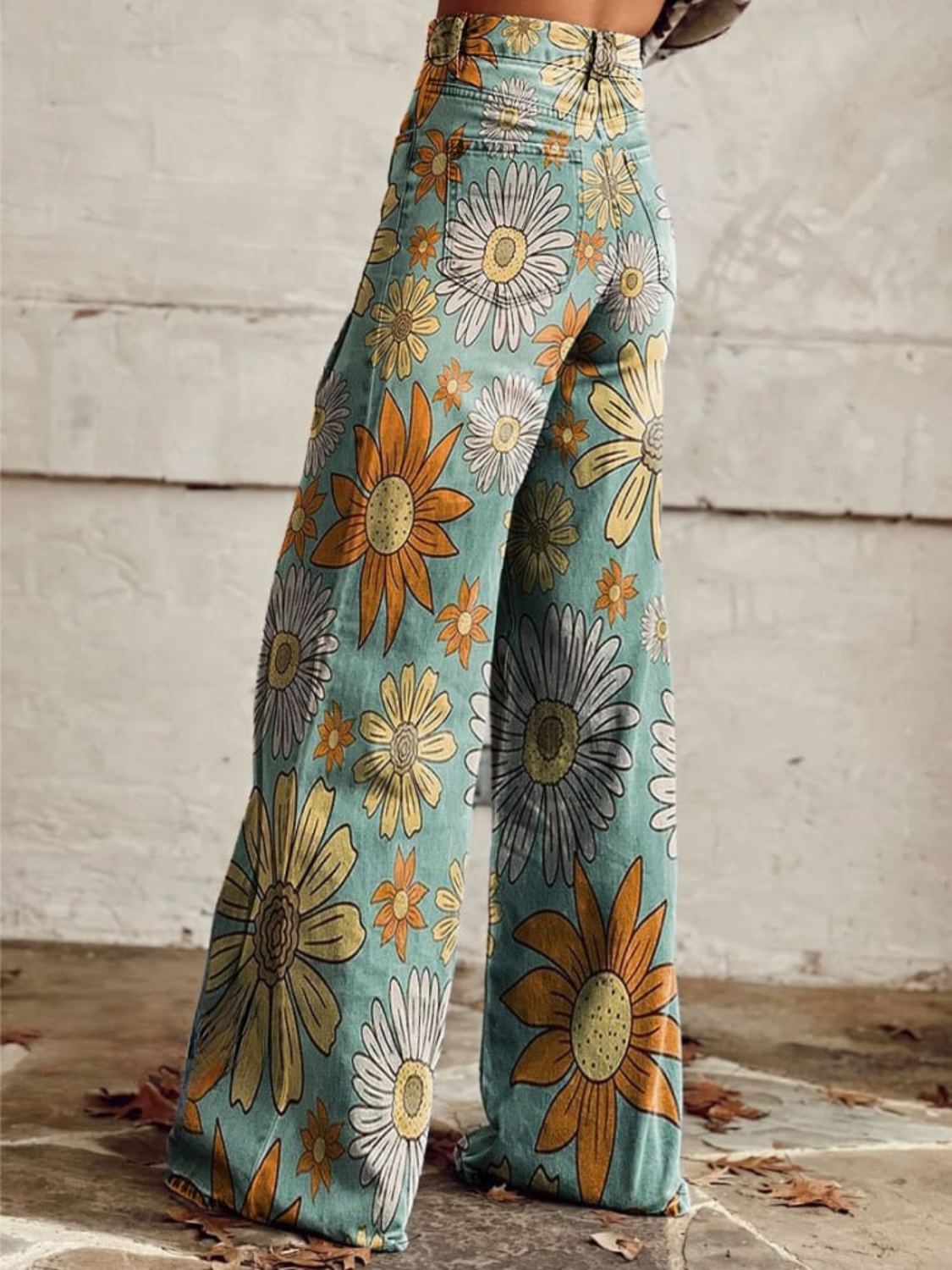 TANIA™ | VINTAGE BLOEMEN WIJDE PIJP BROEK