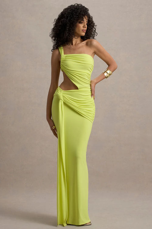 Asymmetrische Lange Jurk in Effen Kleur