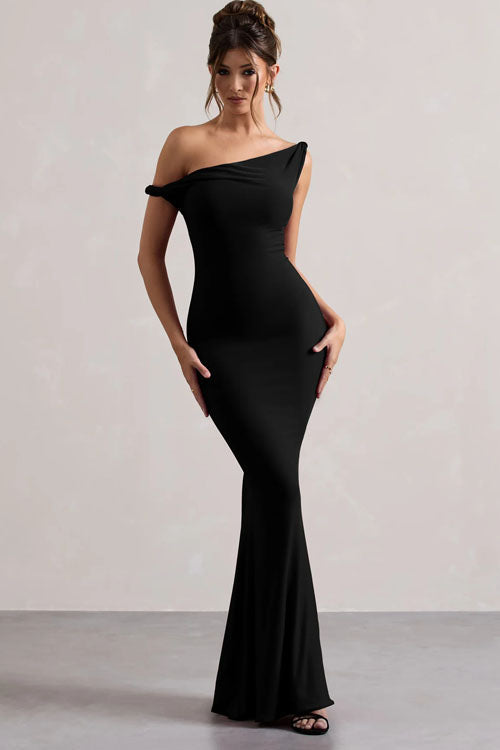 Off-Shoulder Slim Fit Jurk