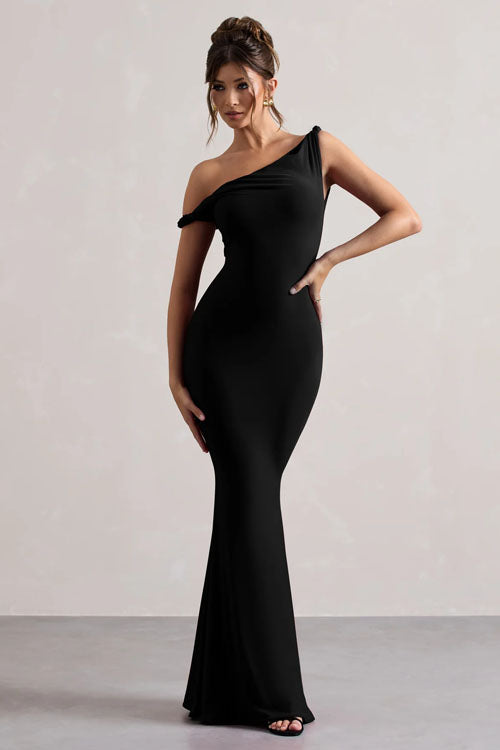 Off-Shoulder Slim Fit Jurk