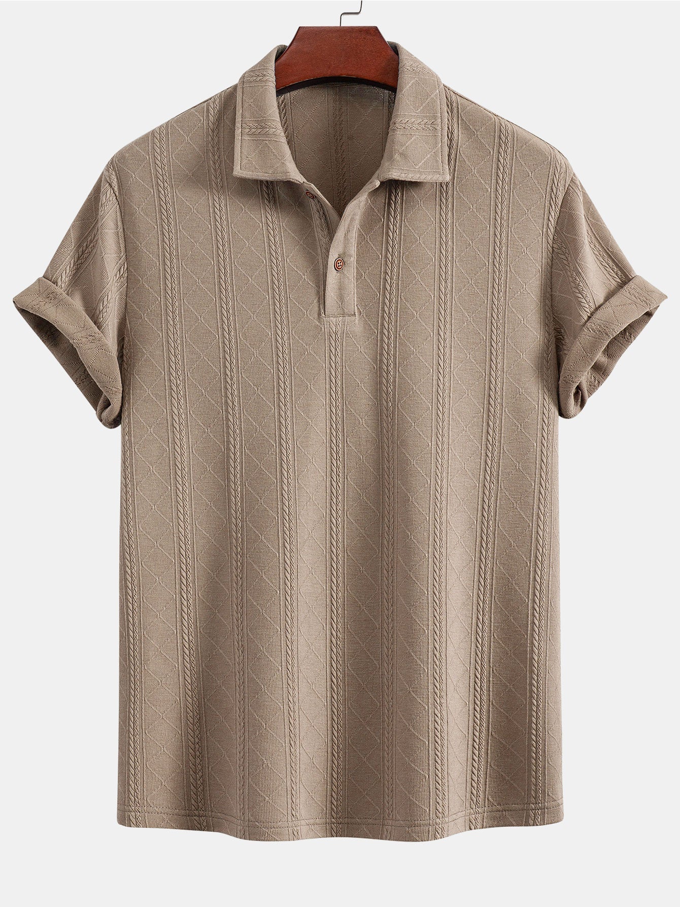 Rhombus Geometrisch Gebreid Poloshirt