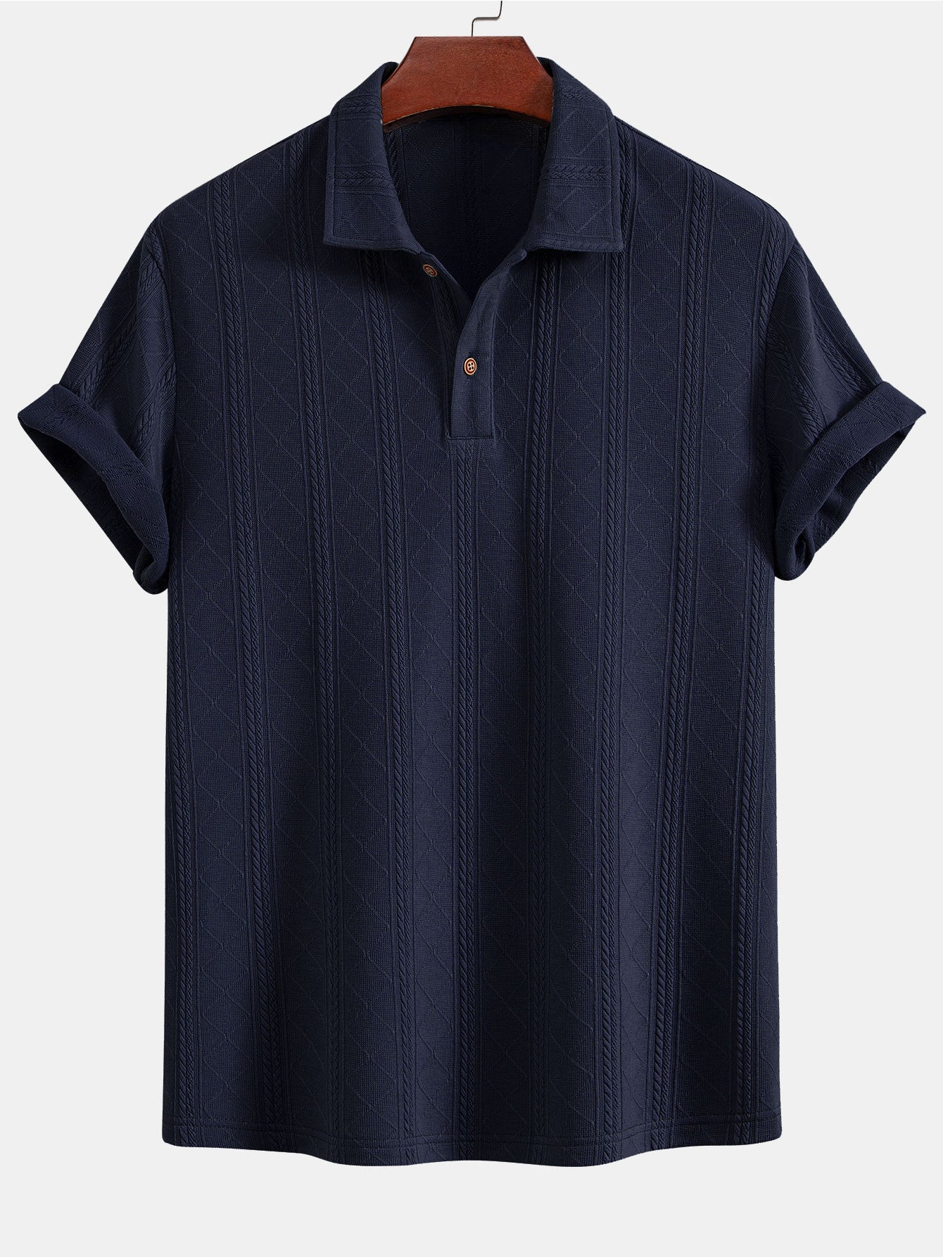 Rhombus Geometrisch Gebreid Poloshirt