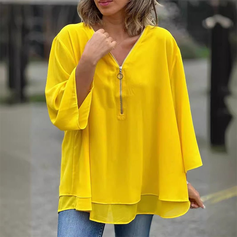Aria | Lichtgewicht Blouse met Rits