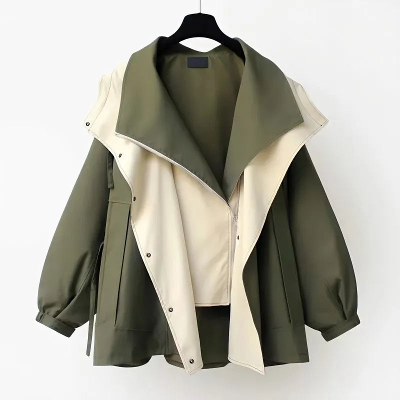 Sanne – Luxe Trenchcoat met Dubbele Kraag