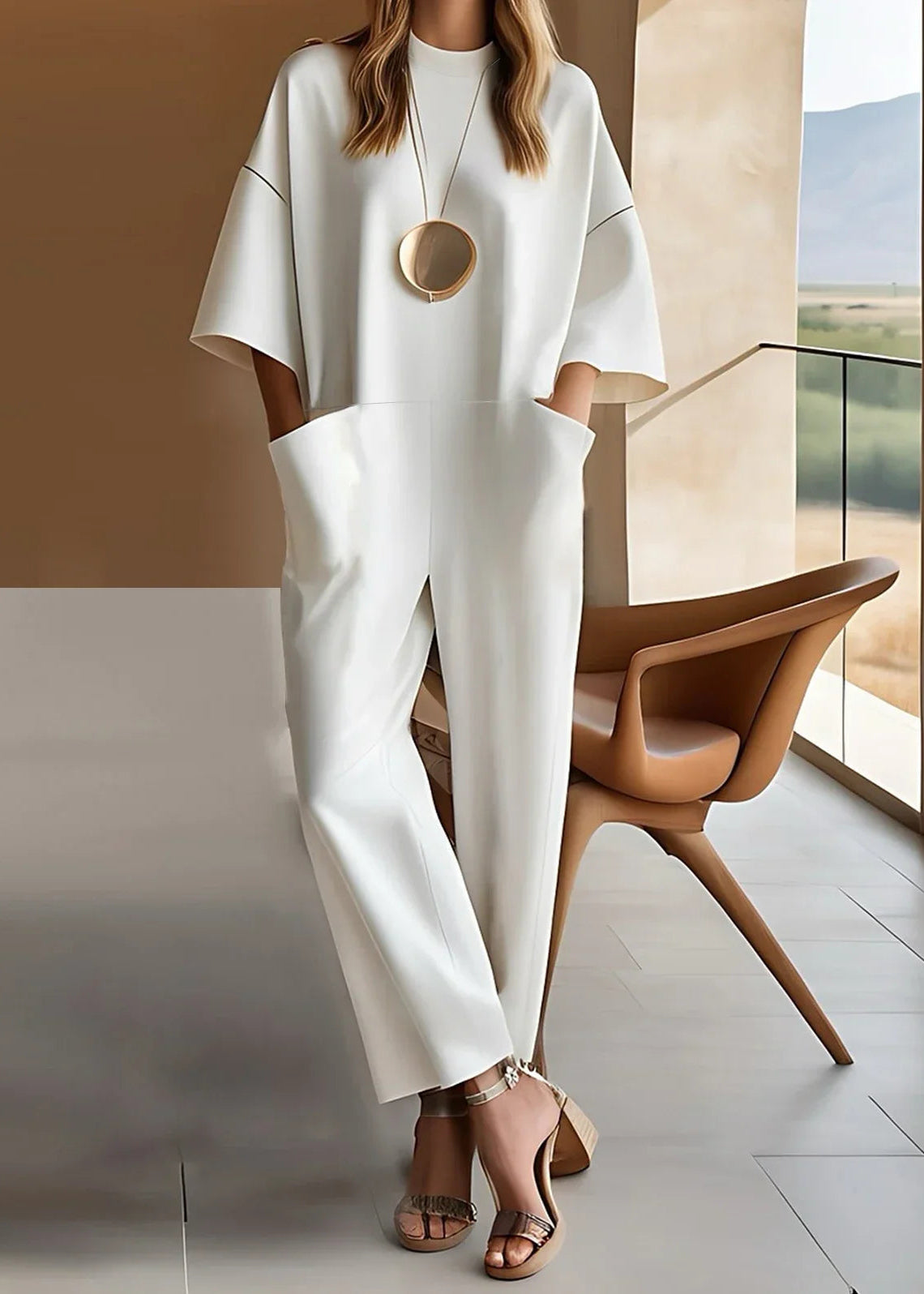 Elizina - Elegante Jumpsuit met Korte Mouwen