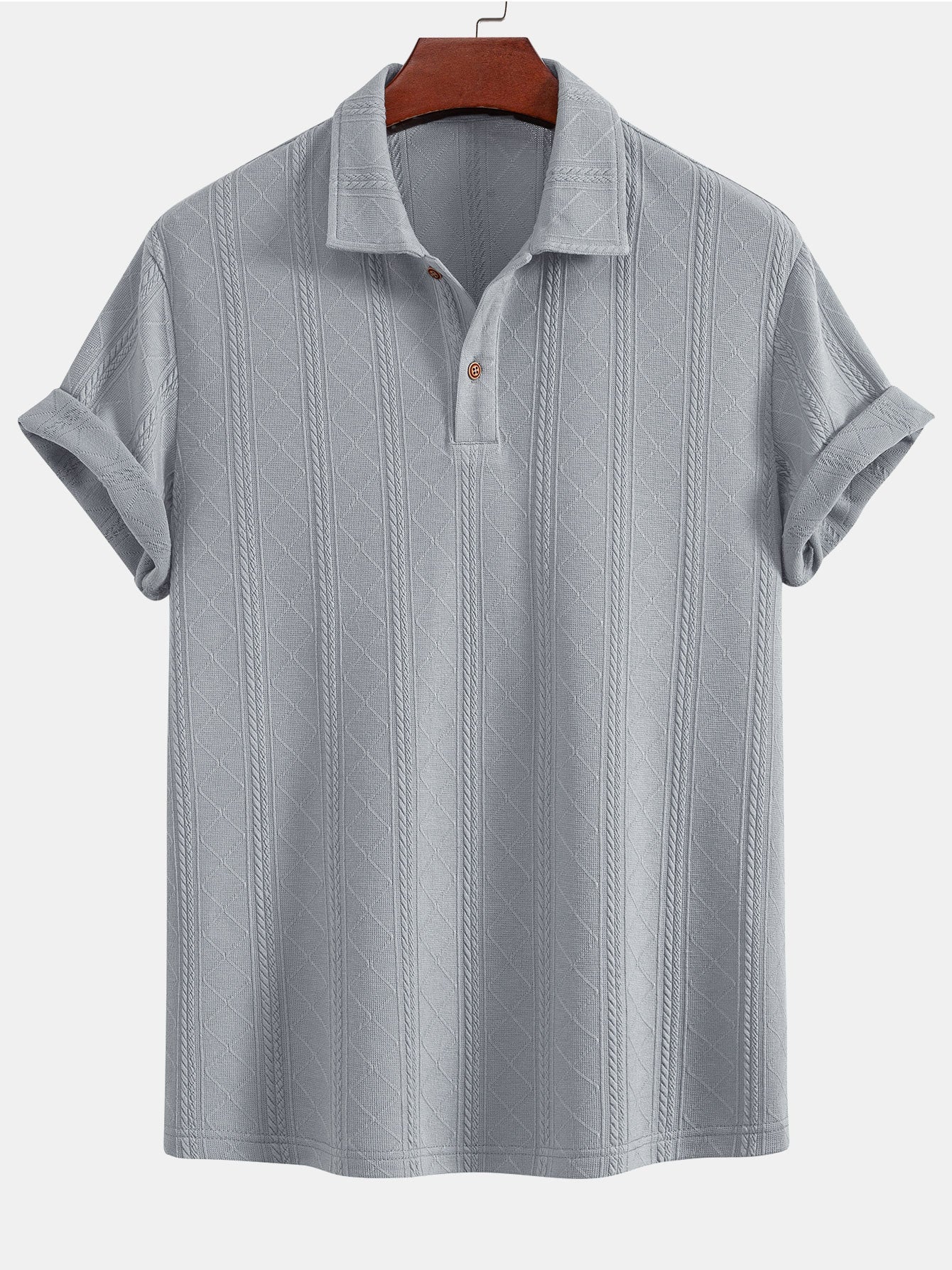 Rhombus Geometrisch Gebreid Poloshirt
