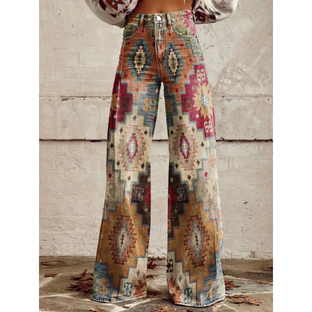 SARA™ WIJDE BOHO VINTAGE BROEK